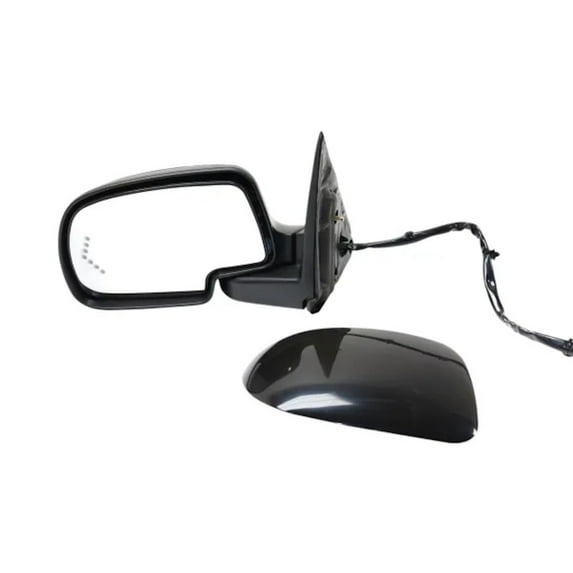 KarParts360 For Chevy Silverado 1500 HD 2003 Door Mirror Driver Side | Power Glass Heated | Manual Foldaway | Black | Paint To Match | Flat Glass | w/ LED Arrow Turn Signal | Replacement For GM132043