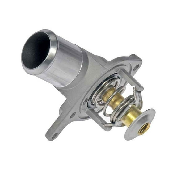 KarParts360 For Chevy Silverado 1500 HD/2500 HD/3500 2001 2002 2003 Engine Coolant Thermostat Housing Assembly | Metal Material | Natural | 4.39 Inches Flange Length | 0.4 Inches Flange Thickness