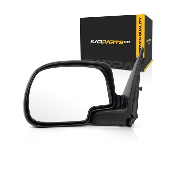KarParts360 For Chevy Silverado 2500 1999 00 01 02 03 2004 Door Mirror Driver Side | Textured Black | Manual | Foldaway | Non-Heated | Non-Towing Mirror | Standard Type | Replacement For GM1320230