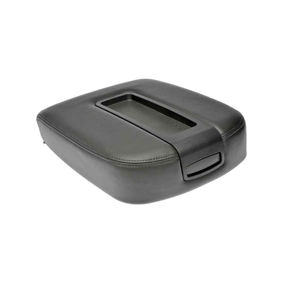 KarParts360 For Chevy Silverado 2500 2010 11 12 13 2014 Console Lid Center | Vinyl | Black Color | Hinge Attachment Method | 3.75 Inches Depth | 3.75 Inches Strap Width | For 15217111, 19328718