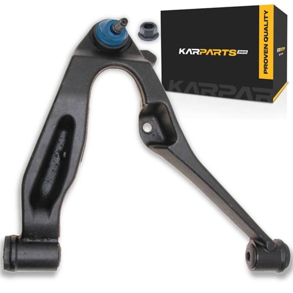 KarParts360 For Chevy Silverado 2500 2010 Control Arm and Ball Joint Front | Passenger Side | Lower | Rubber Bushing | Threaded Ball Joint Stud | Gold Classification | Black | Cast Iron