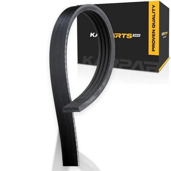 KarParts360 For Chevy Silverado 2500 2014-2018 Stretch Serpentine Belt | Gold Classification | Black | 858 Millimeters / 33.78 Inches Effective Length | 4 Rib | Replacement For 19311063