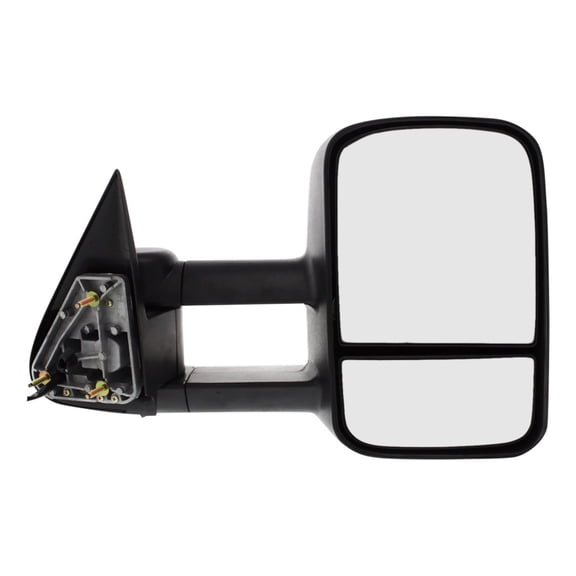KarParts360 For Chevy Silverado 3500 2001 2002 Door Mirror Passenger Side | Textured Black | Convex | Power | Foldaway | Heated | Dual Lens | Extendable Towing Mirror | w/Blind Spot Glass | GM1321411