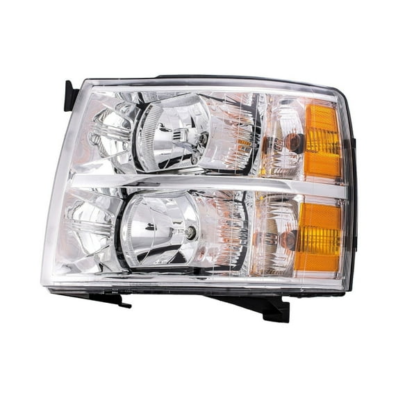 KarParts360 For Chevy Silverado 3500 2007-2013 Headlight Driver Side | Clear Lens | Plastic Material | 12.8 Volts Direct Current | With Bulbs | Replacement For 15912783, 22853027
