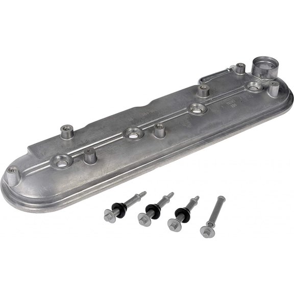 KarParts360 For Chevy Silverado 3500 2016 2017 2018 Engine Valve Cover | Silver | Aluminum | Contains Oil Baffles | 0.5 Inches Material Thickness | With Grommets | Replacement For 12607722, 12637684