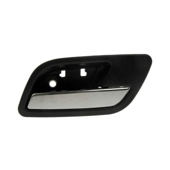 KarParts360 For Chevy Suburban 1500/Tahoe 2007-2014 Interior Door Handle Passenger Side | Rear | Black Housing | Plastic | Chrome Lever Finish | Lockable | Irregular Shape | 2.7 Inches Thickness