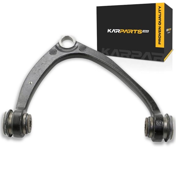KarParts360 For Chevy Suburban 2014 Control Arm and Ball Joint Driver Side | Front | Upper | Rubber Bushing | Press In Ball Joint Mounting | Threaded Ball Joint Stud | Black | Steel