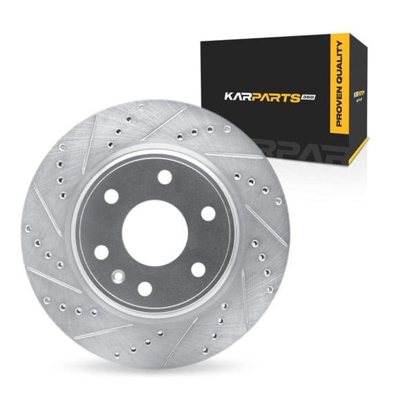 KarParts360 For Chevy Traverse 2009-2017 Brake Rotor Front, Driver Side | Cast Iron | Vented | Silver Finish | 27.5 Millimeters/1.08 Inches Discard Thickness | 6 Stud/Lug Hole