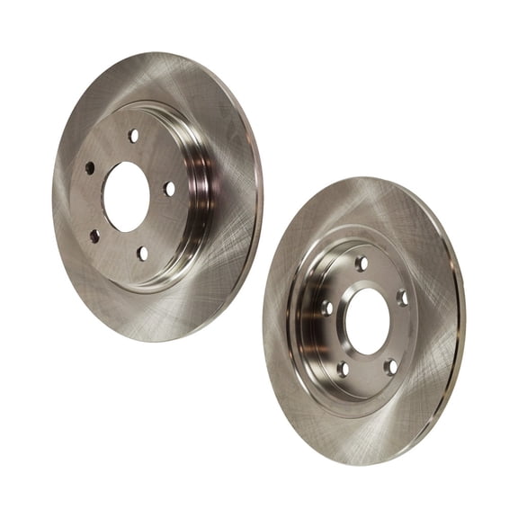KarParts360 For Chrysler Town and Country 2008-2016 Brake Discs Rear | Pair | Cast Iron | Natural | Plain Surface | Solid | 12.01 Inches Diameter | With 5 Lugs | Replacement For 4721677AA, 4721996AA