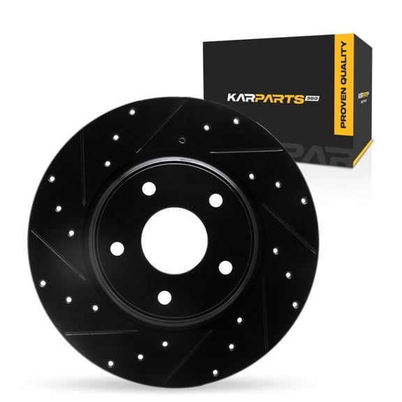 KarParts360 For Chrysler Town & Country 2012 13 14 15 2016 Brake Rotor Rear, Driver Side | Cast Iron | Solid | Black Finish | 10.4 Millimeters/0.41 Inches Discard Thickness | 5 Stud/Lug Hole