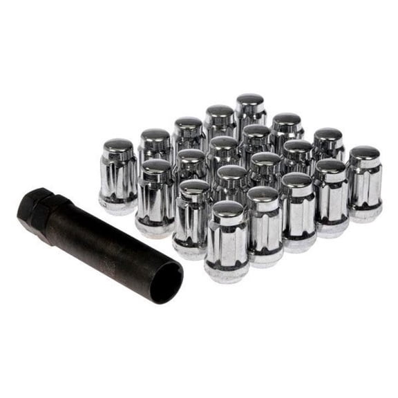 KarParts360 For Chrysler Voyager 2020 2021 2022 2023 Wheel Lock Set | Steel | Chrome | Fine Thread | 5 Bolt Grade | External Lock Design | Conical Seat - 60 Degree