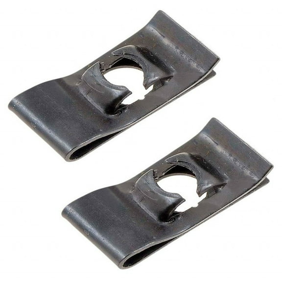 KarParts360 Clip Nut | 2 Pieces | Made Of Steel | Black | U Style Grade | Clockwise Thread Direction | 1/4 Inches-20 Callout Size | With Open End Design | Replacement For 9431647