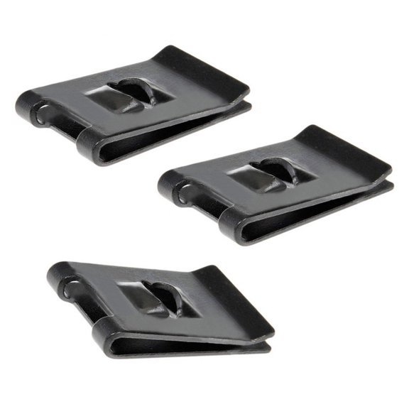 KarParts360 Clip Nut | Made Of Steel | Black | U Style Grade | Clockwise Thread Direction | Number 10 By 11/32 Inches Up To 0.075 Inches Callout Size | With Open End Design