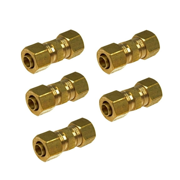KarParts360 Compression Fittings | Plastic, Rubber, Steel Material | Natural Finish | Threaded End 1 and 2 | Compression Fitting Attachment End 1 | 5 Pieces