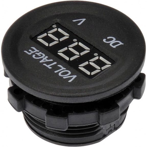 KarParts360 Digital Voltmeter | 1.28 inches Depth | Excluded Fluid Filled | Black Gauge Bezel Color | Digital Display | Red Face Color