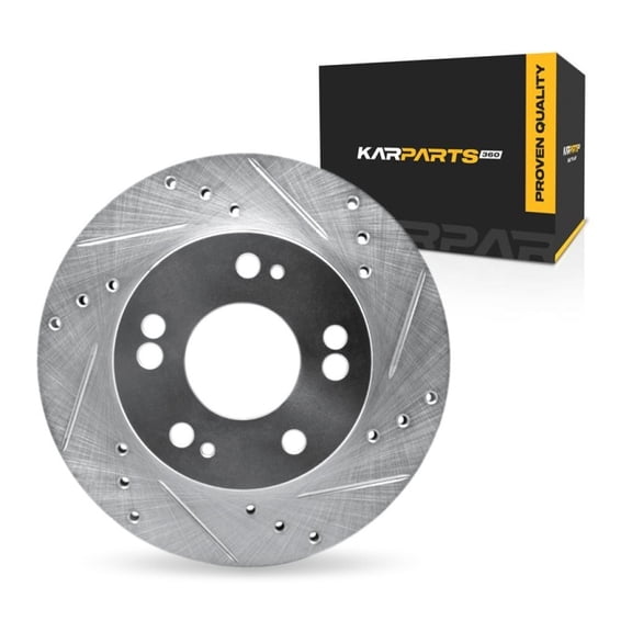 KarParts360 For Dodge Avenger 1995 96 97 98 99 2000 Brake Rotor Front, Passenger Side | Cast Iron | Vented | Silver Finish | 256 Millimeters/10.08 Inches Outside Diameter | 5 Stud/Lug Hole