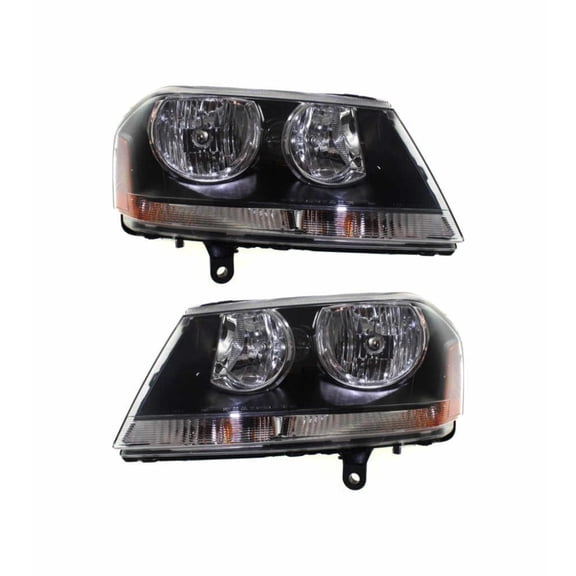 KarParts360 For Dodge Avenger 2012 2013 2014 Headlights Driver And Passenger Side | Pair | Clear Lens | RT Model | Replacement For 5303744AD-PFM, 5303745AD-PFM