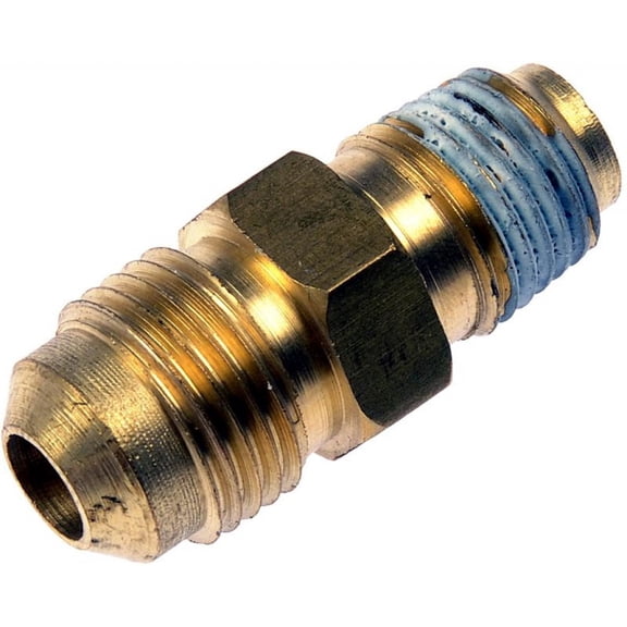 KarParts360 For Dodge Dakota 1990-2003 Transmission Oil Cooler Line Connector | Brass | Straight Angle | Male Thread End 1 and 2 | 0.25 Inches End 1 Outside Diameter | Replacement For 6033879