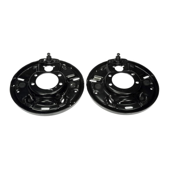 KarParts360 For Dodge Dakota 1997 98 99 00 2001 Brake Backing Plates Rear | Steel Material | Black | Two Piece Configuration | 75 Millimeters Inside Diameter | 2 Brake Backing Plates | For 4856718AB
