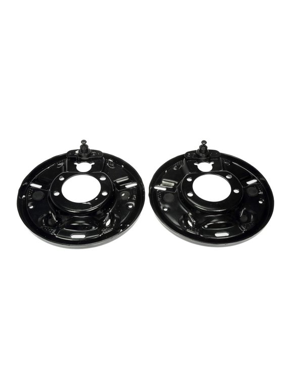 For Dodge Dakota 1997 98 99 00 2001 Brake Backing Plates Rear | Steel Material | Black | Two Piece Configuration | 75 Millimeters Inside Diameter | 2 Brake Backing Plates | For 4856718AB