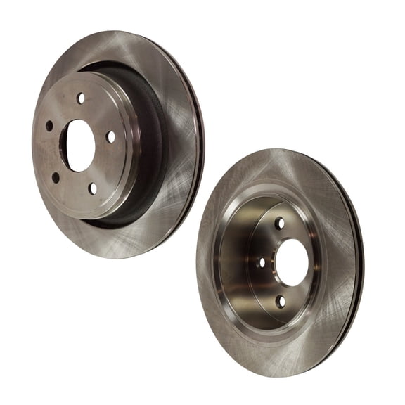 KarParts360 For Dodge Durango 2004 05 06 07 08 2009 Brake Discs Rear | Pair | Cast Iron | Natural | Plain Surface | 13.86 Inches Diameter | Vented | With 5 Lugs | For 52009968AA, 52009968AC