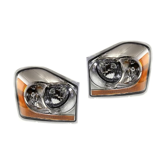 KarParts360 For Dodge Durango 2004 2005 Headlight Driver And Passenger Side | Pair | CAPA | Clear Lens | Plastic Housing And Lens | With Bulbs | For CH2502147C, CH2503147C | 55077721AD, 55077720AD
