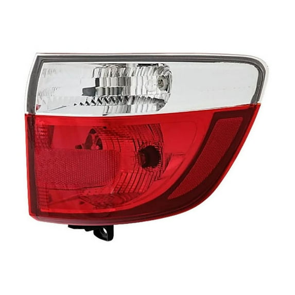 KarParts360 For Dodge Durango 2011 2012 2013 Tail Light Passenger Side | Outer | On Body | Clear, Red Lens | With Bulbs | Replacement For CH2805103 | 55079136AG
