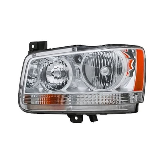 KarParts360 For Dodge Magnum 2008 Headlight Driver Side | Clear Lens | Chrome Housing | Low/High Beam Type | Reflector Type | Excluded Accent Light | Replacement For CH2502214 | 114-01231L, 4806339AB