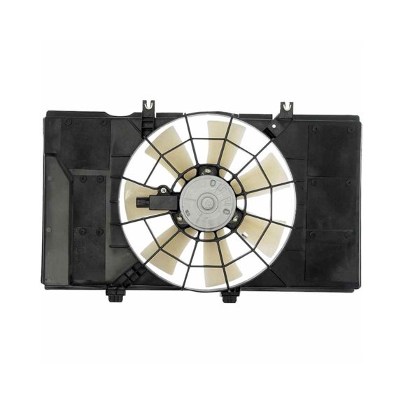 KarParts360 For Dodge Neon 2000 2001 Radiator Fan | Plastic Blade Material | Brushed Motor | Black Shroud | Male Connector | 1 Connector | Replacement For 5014577AA, 5014578AA