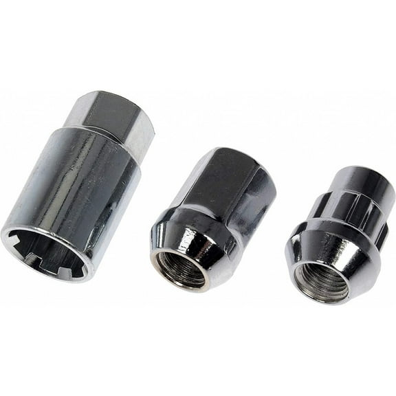 KarParts360 For Dodge Omni 1990 Wheel Lock | Carbon Steel | Chrome Color | 25 millimeters Depth | 19 millimeters Hex Size | 32.46 millimeters Overall Length | Metric