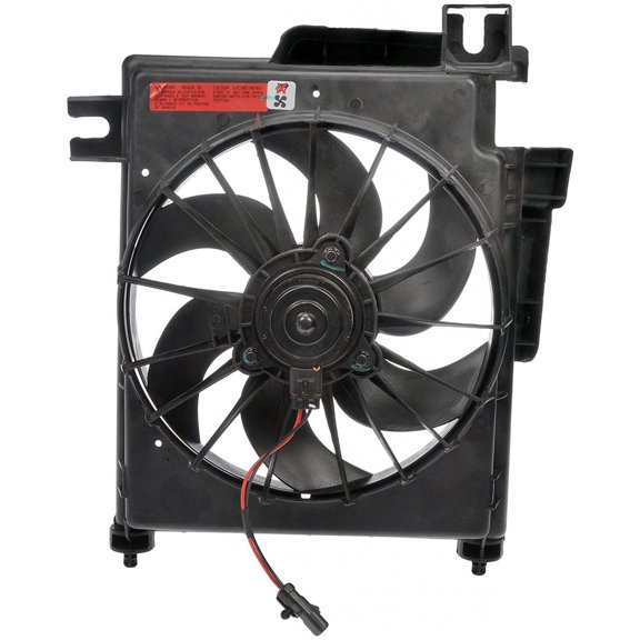 KarParts360 For Dodge Ram 2500 2003 04 05 06 2007 Condenser Fan | Plastic Blade | Black | Electrical | Male Connector | Male Connector | Forward Align Fin | 1 Piece Connector | 5080646AA, 5080647AB
