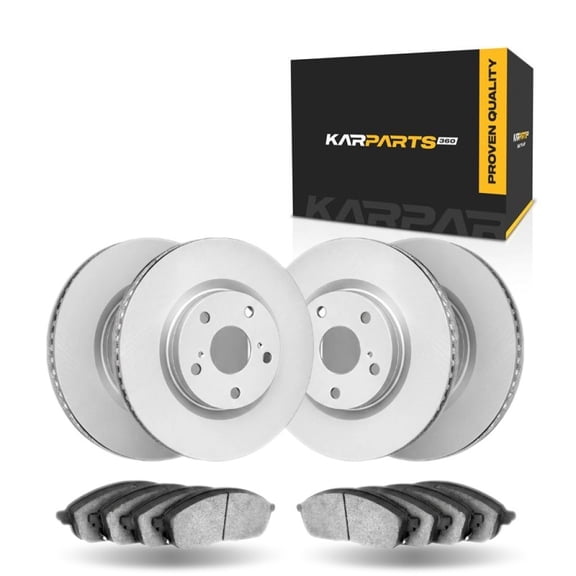 KarParts360 For Dodge Stratus 2001 02 03 04 2005 Brake Set Front | Cast Iron | Vented | Ceramic Pads | Performance/Racing Driving Style | Plain Rotor Style | 5 Lugs