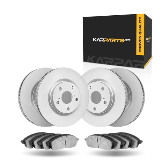 KarParts360 For Eagle 2000 GTX 1991 1992 1993 Brake Set Front | Cast Iron | Vented | Ceramic Pads | Performance/Racing Driving Style | Plain Rotor Style | 5 Lugs
