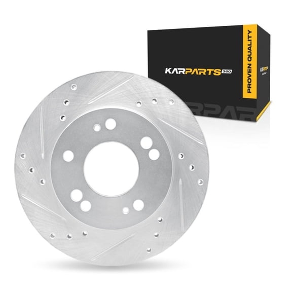 KarParts360 For Eagle Talon 1990-1998 Brake Rotor Front, Driver Side | Cast Iron | Vented | Silver Finish | 256 Millimeters/10.08 Inches Outside Diameter | 5 Stud/Lug Hole