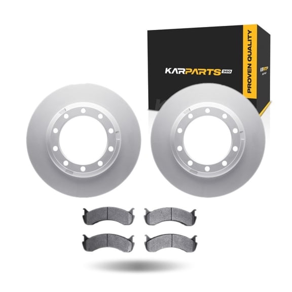 KarParts360 For Entegra Coach 2019 Disc Brake Pad And Rotor Set Rear | Cast Iron | Vented | Excluded Calipers | Commercial / Fleet Duty Driving Style | Plain Rotor Style