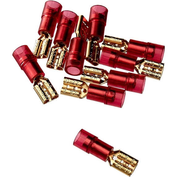 KarParts360 Female Audio Disconnect | Copper | 0.8485 inches Connector Length | Quick Slide Terminal Connector Type | Excluded Water Resistant | 22-18 Wire Gauge Measurement