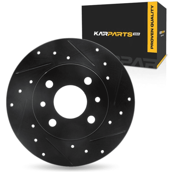 KarParts360 For Fiat 500 2012-2019 Brake Rotor | Black | 11 Millimeters / 0.43 Inches Nominal Thickness | 240 Millimeters / 9.45 Inches Outside Diameter | 4 Stud/Lug Hole