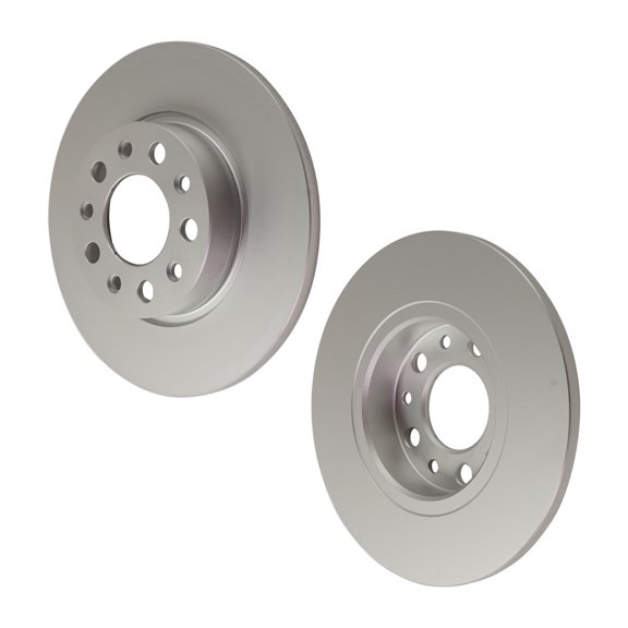 KarParts360 For Fiat 500X 2016-2022 Brake Discs Rear, Driver And Passenger Side | Pair | Plain Surface | Solid | 5 Lugs | 2-Wheel Set | Replacement For 43199, 850418