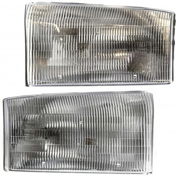 KarParts360 For 2002 Ford Excursion Headlight Assembly Pair Driver and Passenger Side w/Bulbs Replaces FO2502147 FO2503147