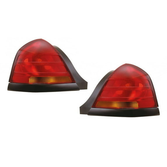 KarParts360 For 2001 2002 2003 2004 2005 Ford Crown Victoria Tail Light Assembly Driver and Passenger Side Pair Replaces FO2800175 FO2801175