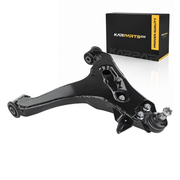 KarParts360 For 2001-2006 Mitsubishi Montero Control Arm and Ball Joint | Steel | Bolt In | Threaded Stud | Black Control Arm | Rubber Bushing