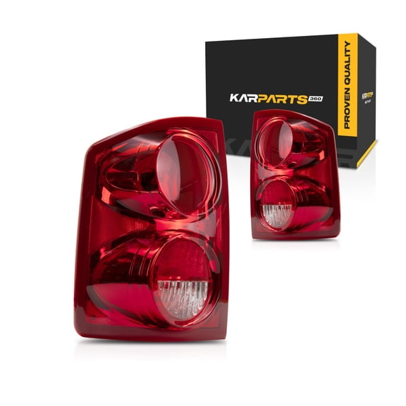 KarParts360 For 2005-2010 Dodge Dakota Tail Light Assembly Driver and Passenger Side Pair w/ Bulbs CH2818104 CH2819104