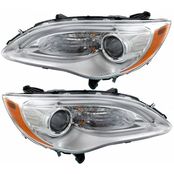 KarParts360 For 2011 2012 2013 2014 Chrysler 200 Headlight Assembly Pair Driver and Passenger Side w/Bulbs Replaces CH2518140 CH2519140