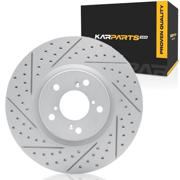 KarParts360 For Acura MDX 2007-2013 Brake Rotor Set Driver Side | Front | Drilled and Slotted