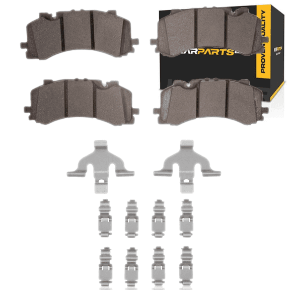 KarParts360 For Audi S8/SQ7/SQ8 2020-2026 Brake Pads | Ceramic | Electronic Pad Wear Sensor | 88.6 Millimeters / 3.49 Inches Inner Height