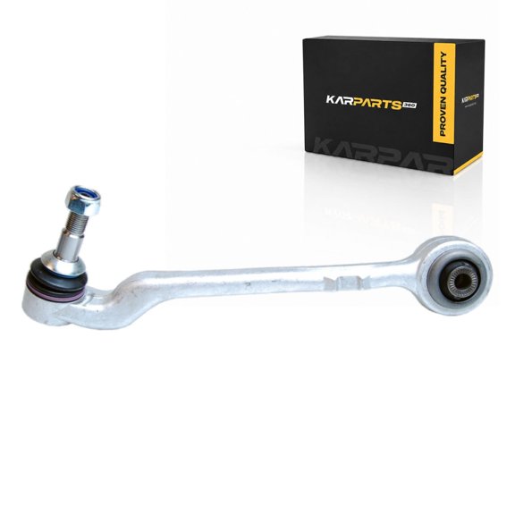 KarParts360 For BMW 335is 2012 2013 Control Arm and Ball Joint | Aluminum | Black | Threaded Ball Joint Stud | Rubber Bushing | Silver Control Arm