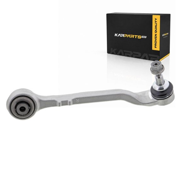 KarParts360 For BMW 335is 2012 2013 Control Arm and Ball Joint | Aluminum | Black | Threaded Ball Joint Stud | Silver Control Arm | Rubber Bushing