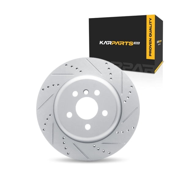 KarParts360 For BMW 530e 2018 2019 Brake Rotor Rear, Driver Side | Silver | 12.99 Inches Outside Diameter | 0.72 Inches Discard Thickness
