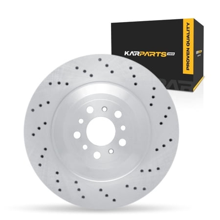 KarParts360 For BMW M3/M4 2021 22 23 24 25 2026 Disc Brake Rotor Driver Side | Rear | Drilled Style | 370 Millimeters/14.57 Inches Outside Diameter