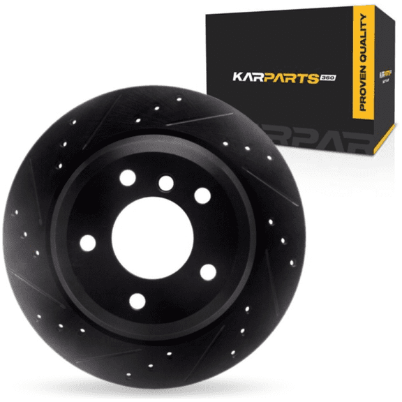 KarParts360 For BMW X1 2011 12 13 14 2015 Brake Rotor | Cast Iron | Black | Vented | 120 Millimeters / 4.72 Inches Bolt Circle | 5 Stud/Lug Hole